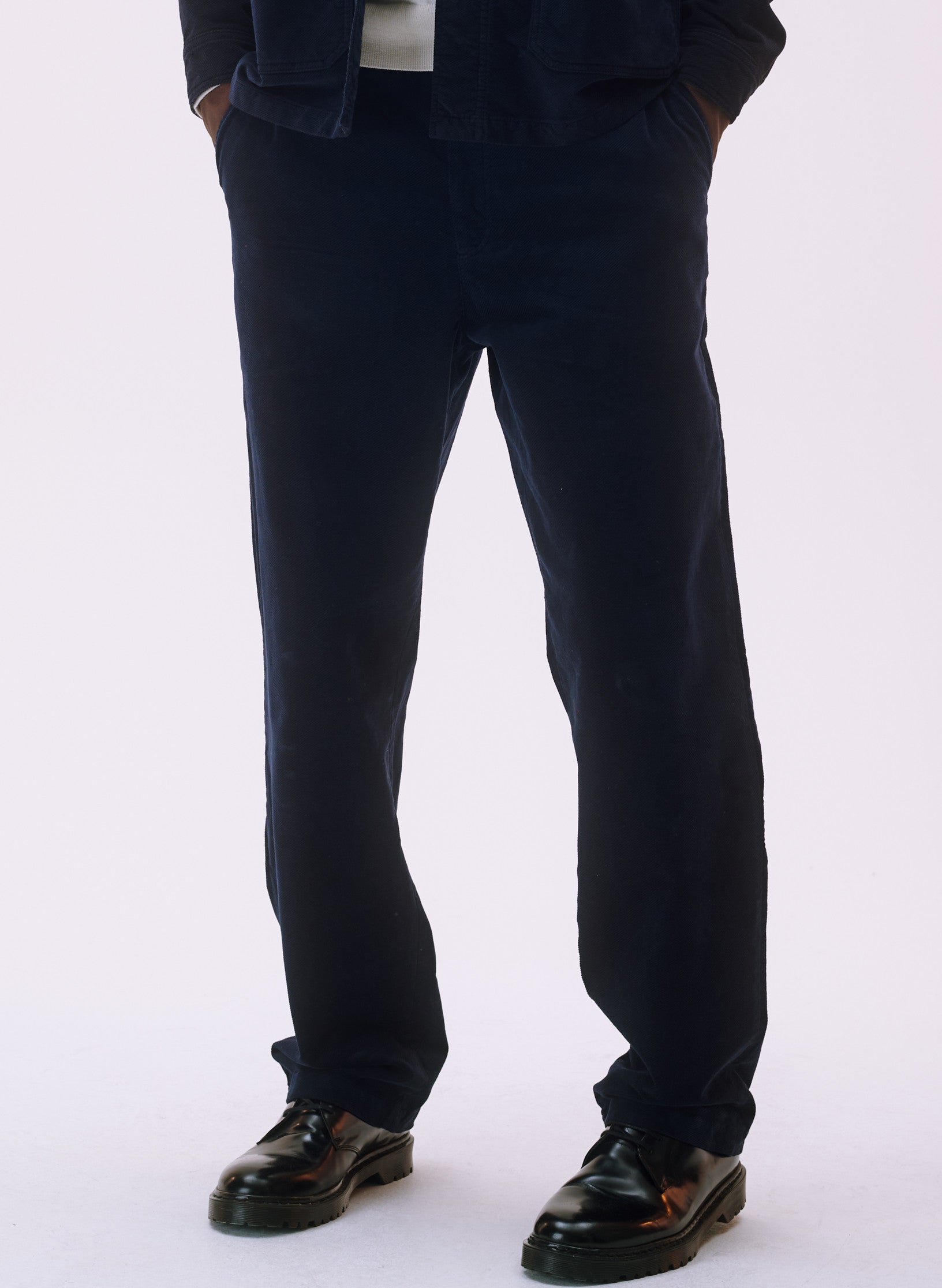 pantalon large velours homme femme unisexe bleu