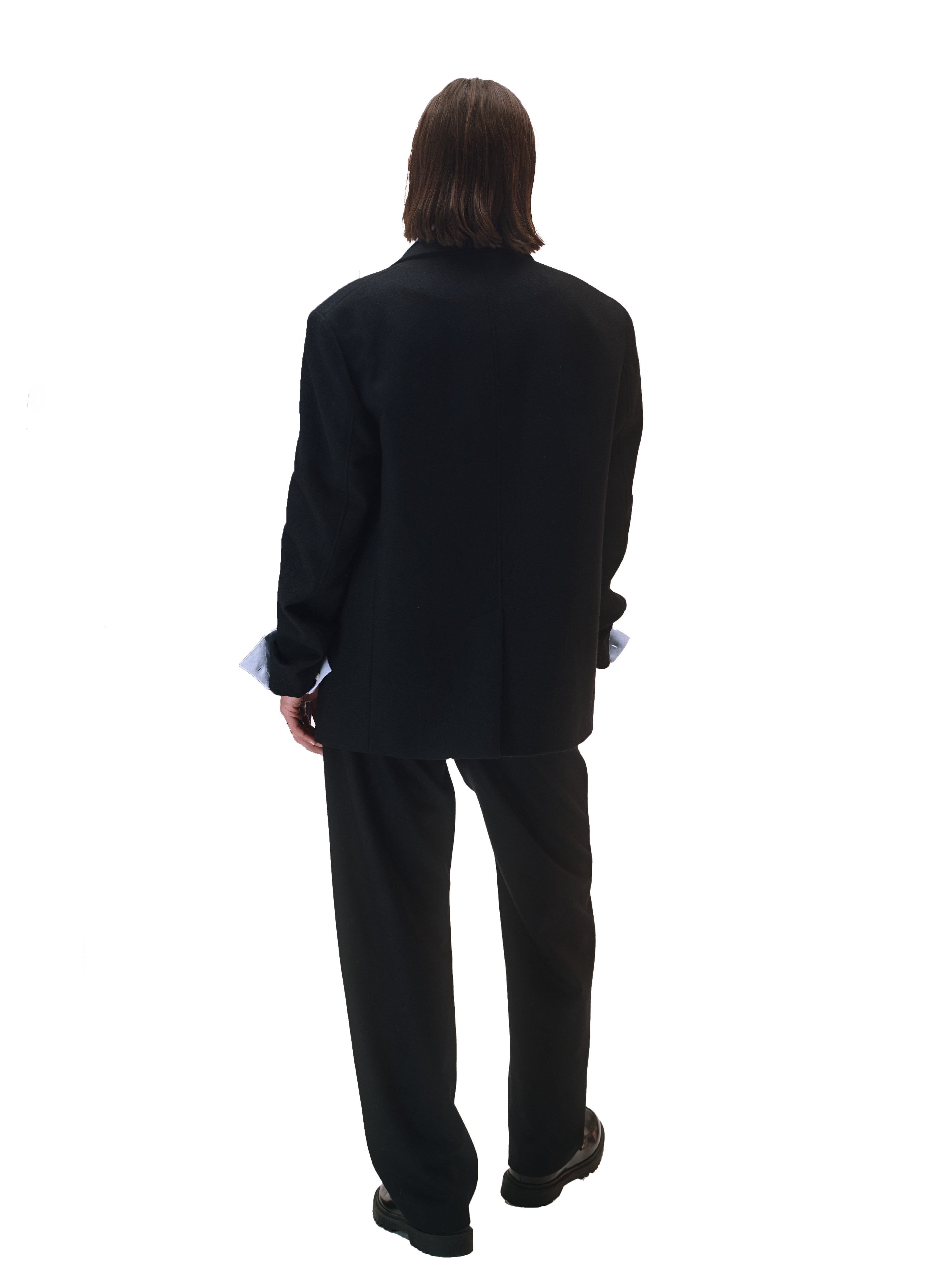 veste flanelle noire croisee homme femme unisexe