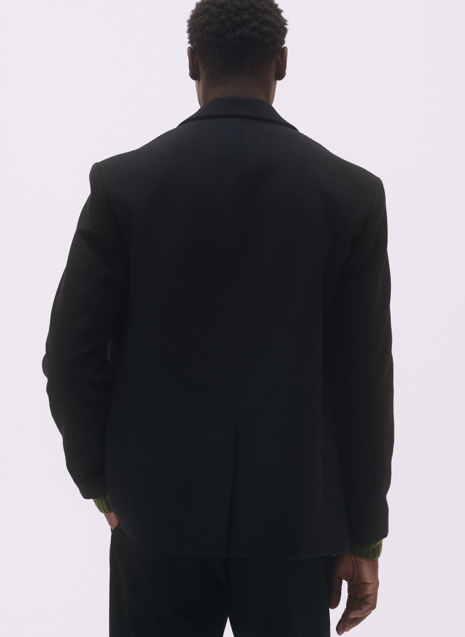 veste flanelle noire croisee homme femme unisexe