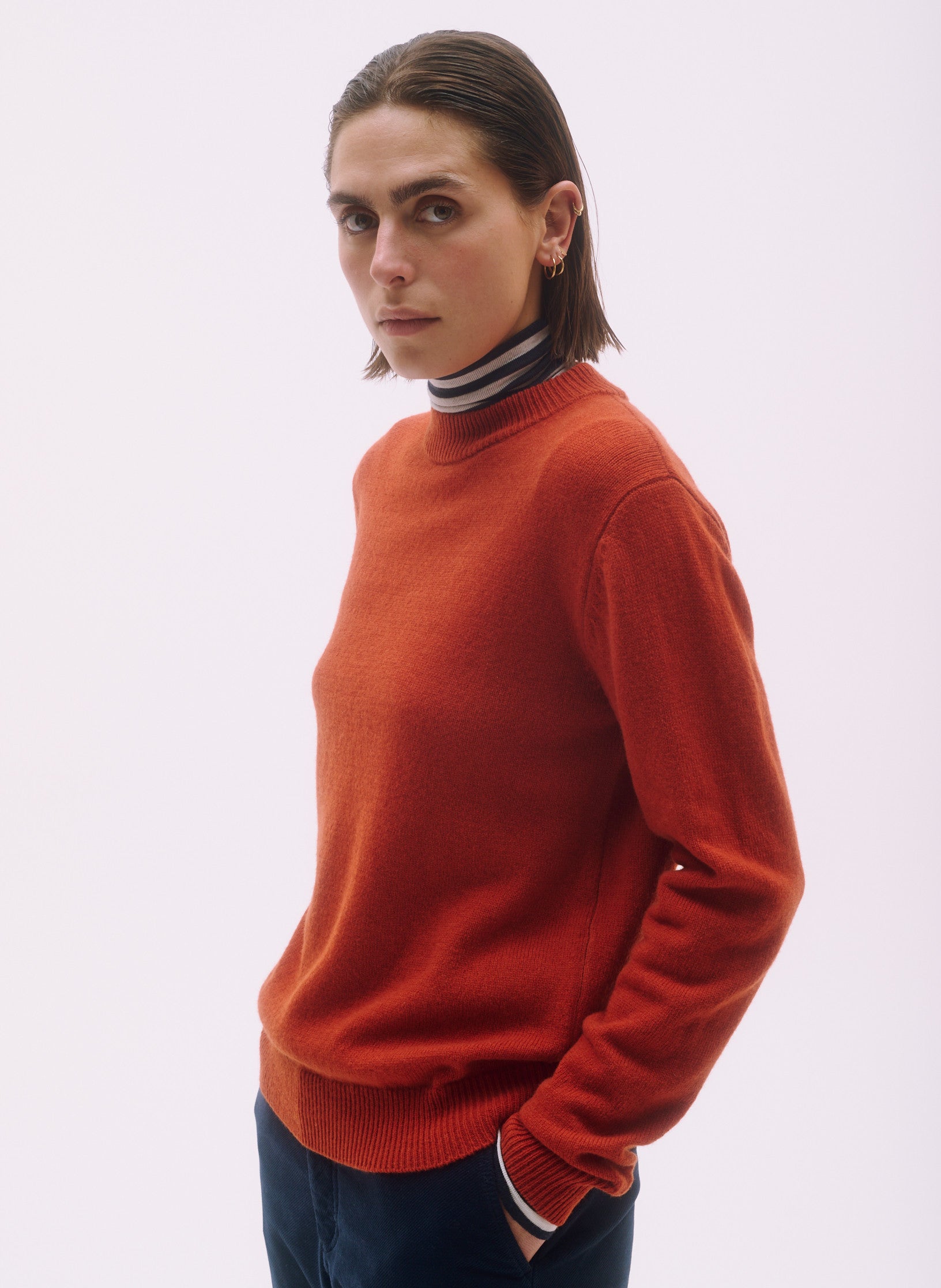 pull rdc laine orange homme femme unisexe