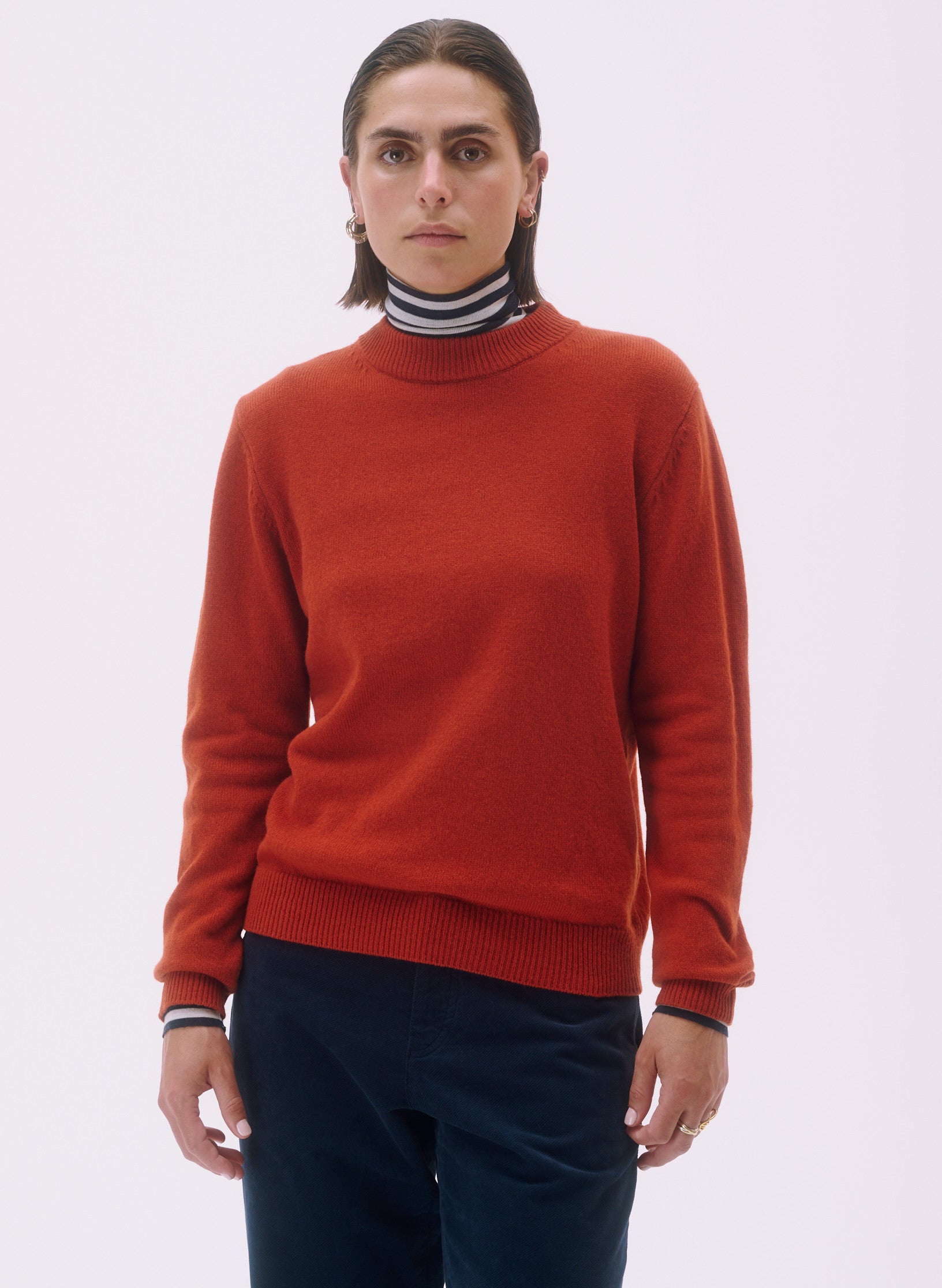 pull rdc laine orange homme femme unisexe