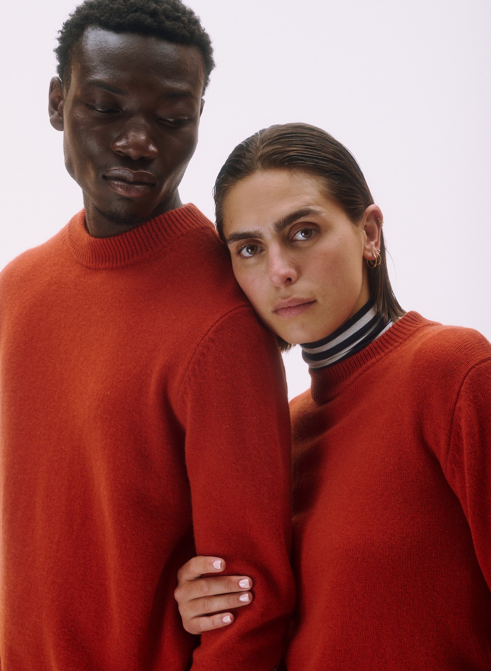 pull rdc laine orange homme femme unisexe