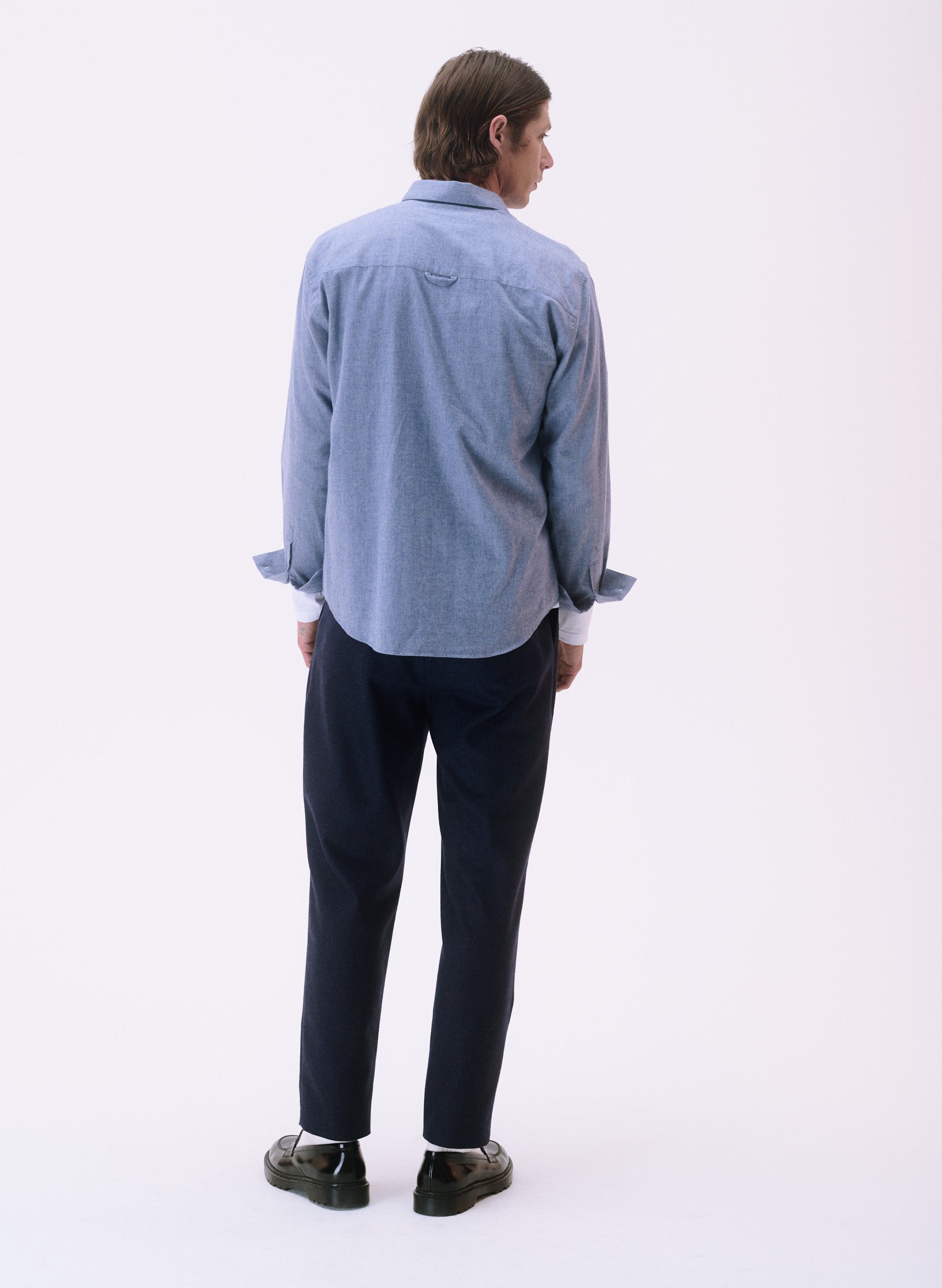 chemise flanelle overside bleu glacier homme femme unisexe