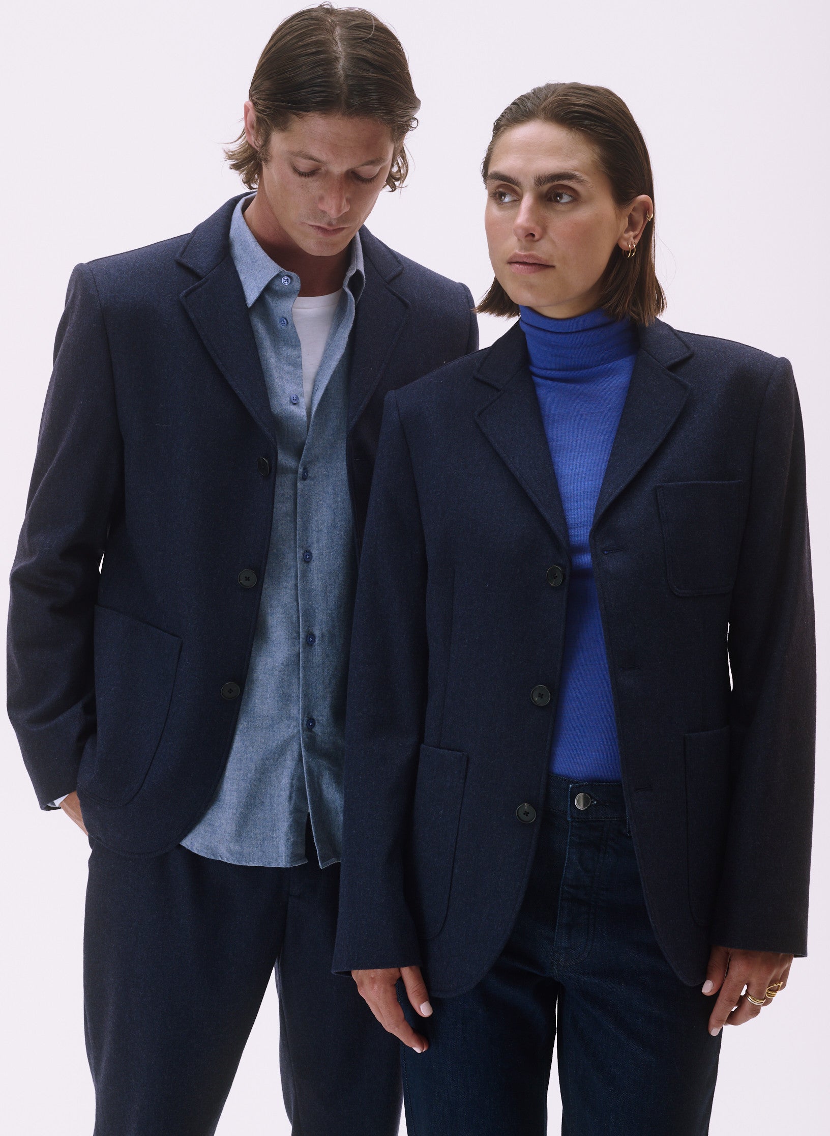 chemise flanelle overside bleu glacier homme femme unisexe