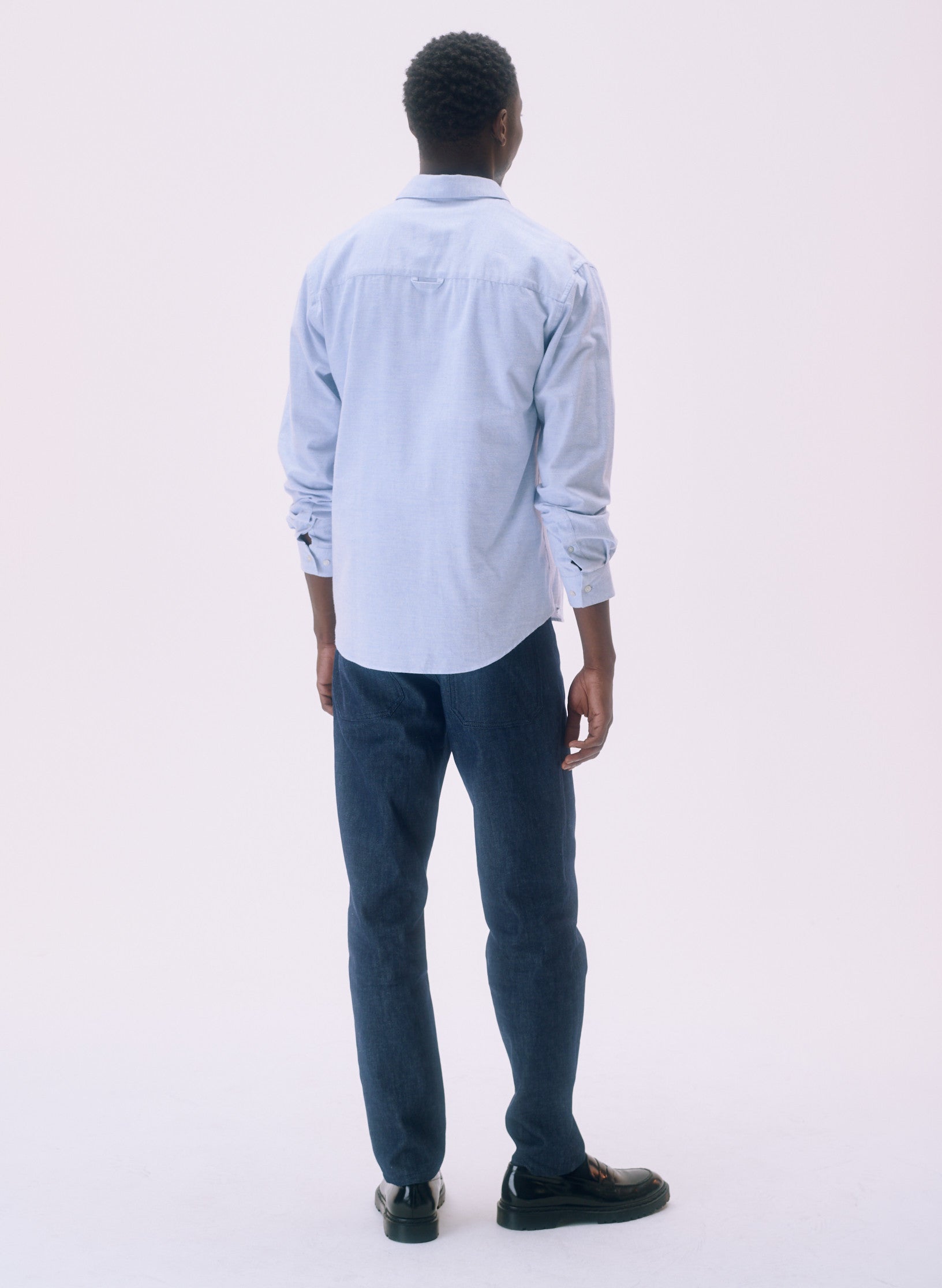 chemise flanelle oversized unisexe homme femme coton bleu