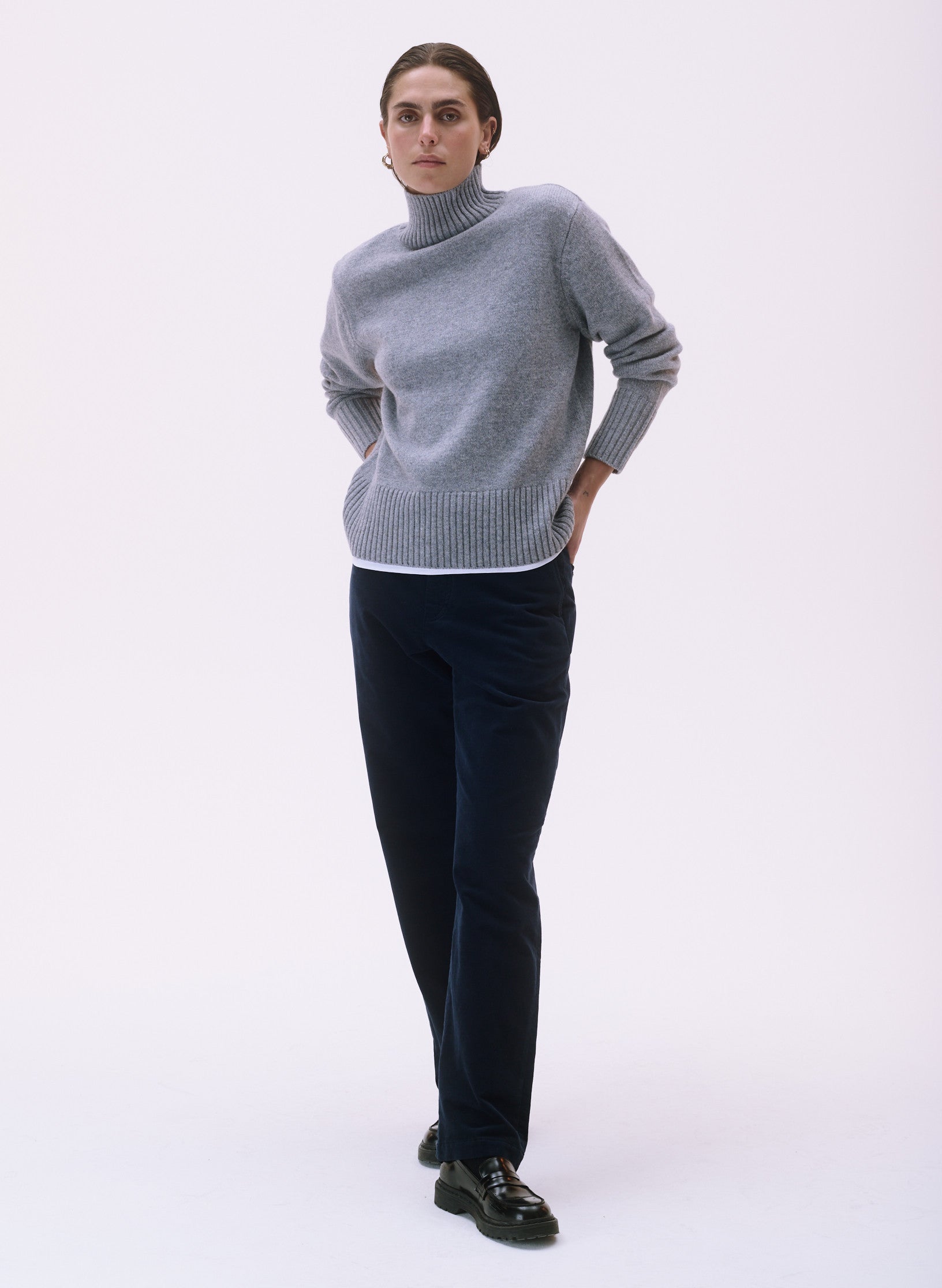 pull oversized 100 laine col montant homme femme unisexe