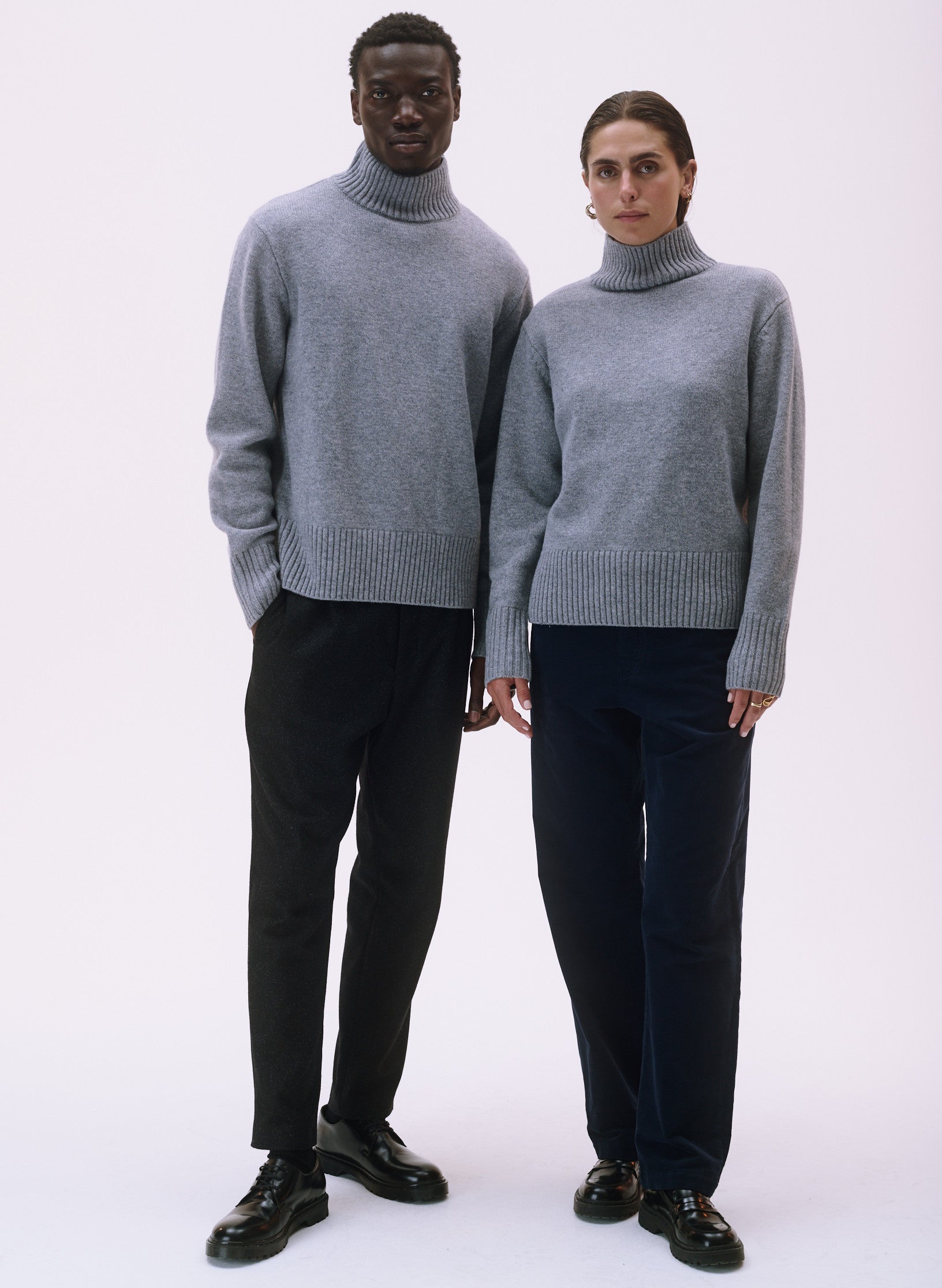 pull oversized 100 laine col montant homme femme unisexe