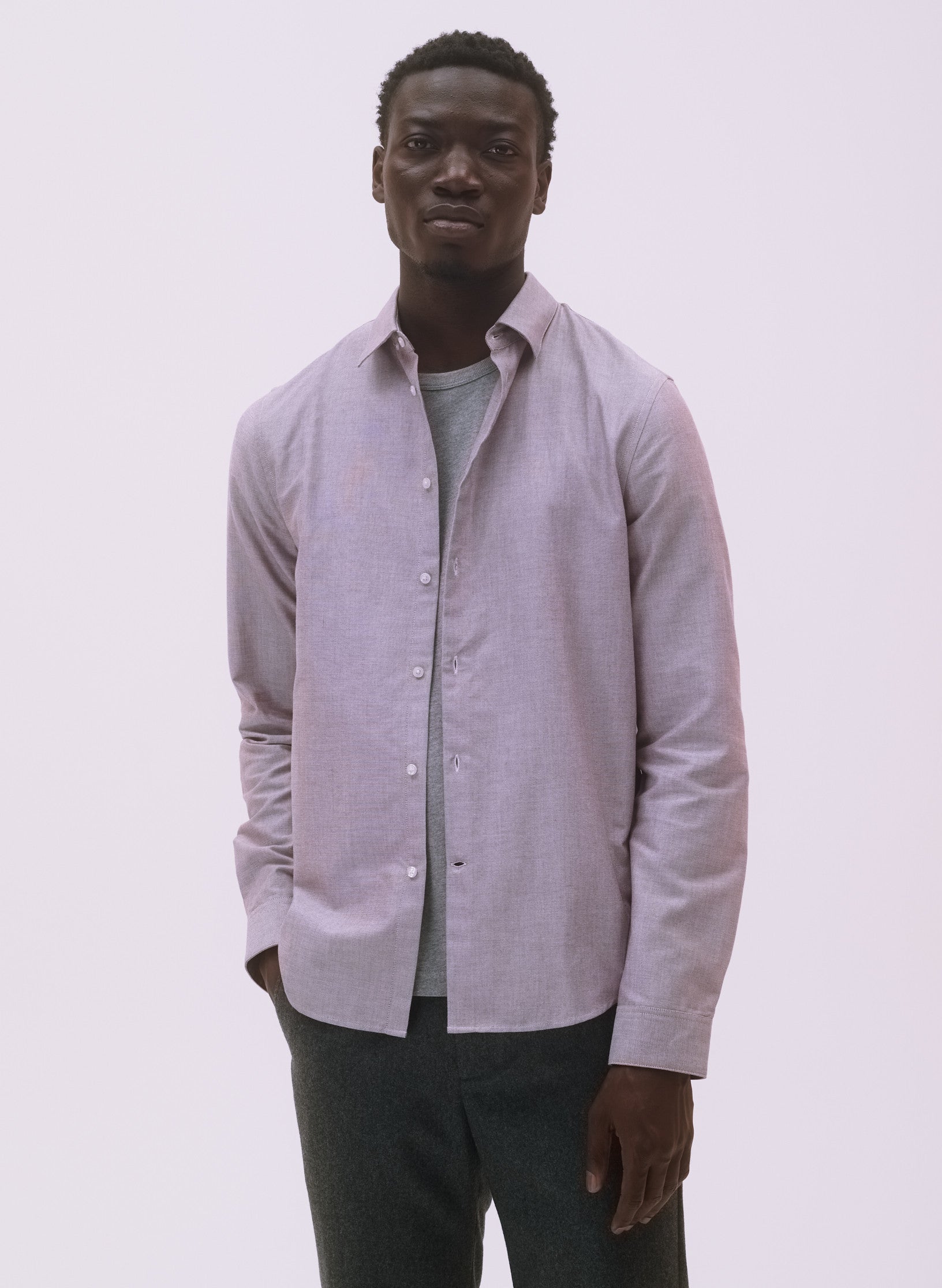 chemise oxford ajustee homme bordeaux