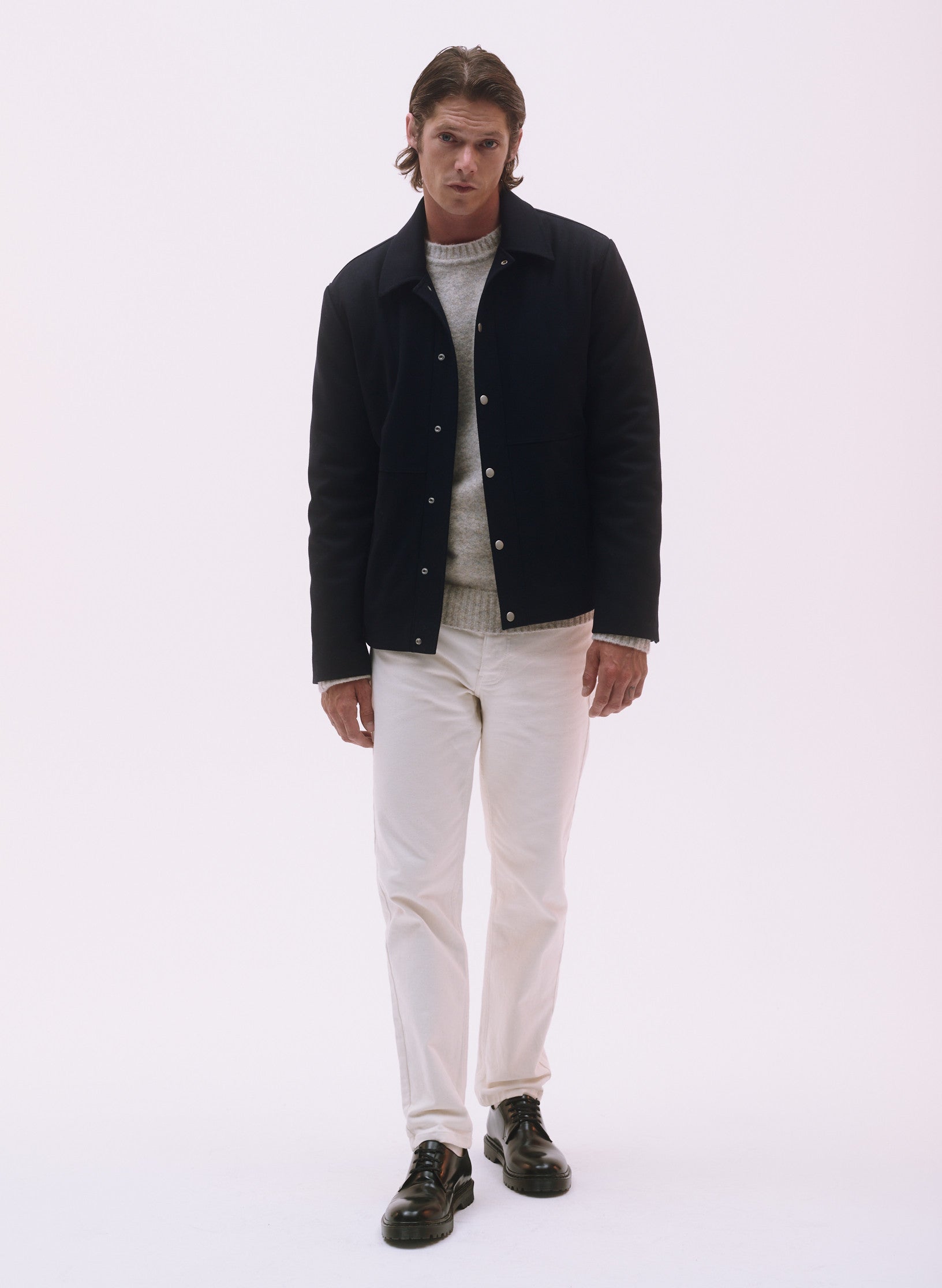 blouson laine homme marine