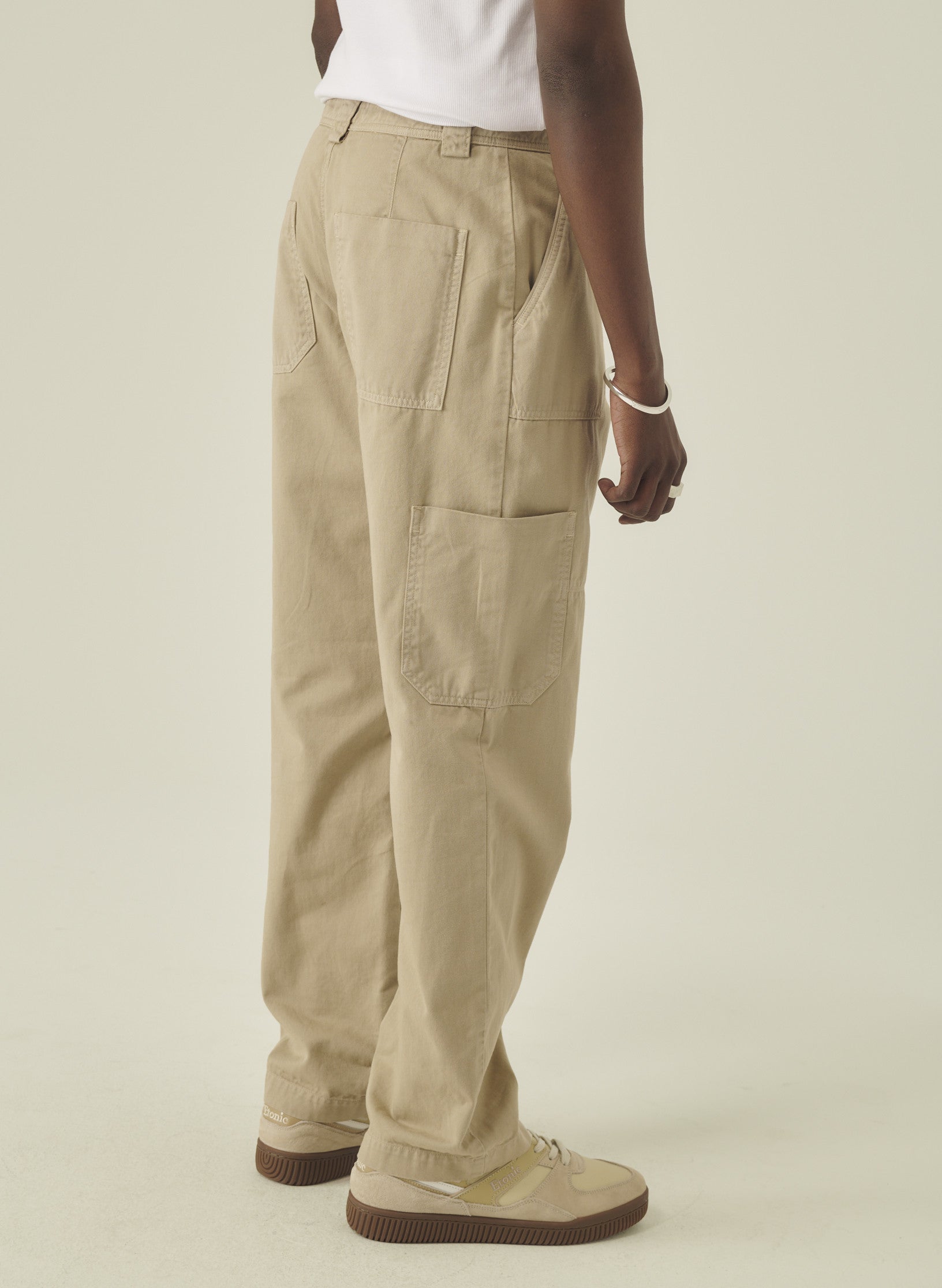 cargo pantalon loose beige homme femme unisexe