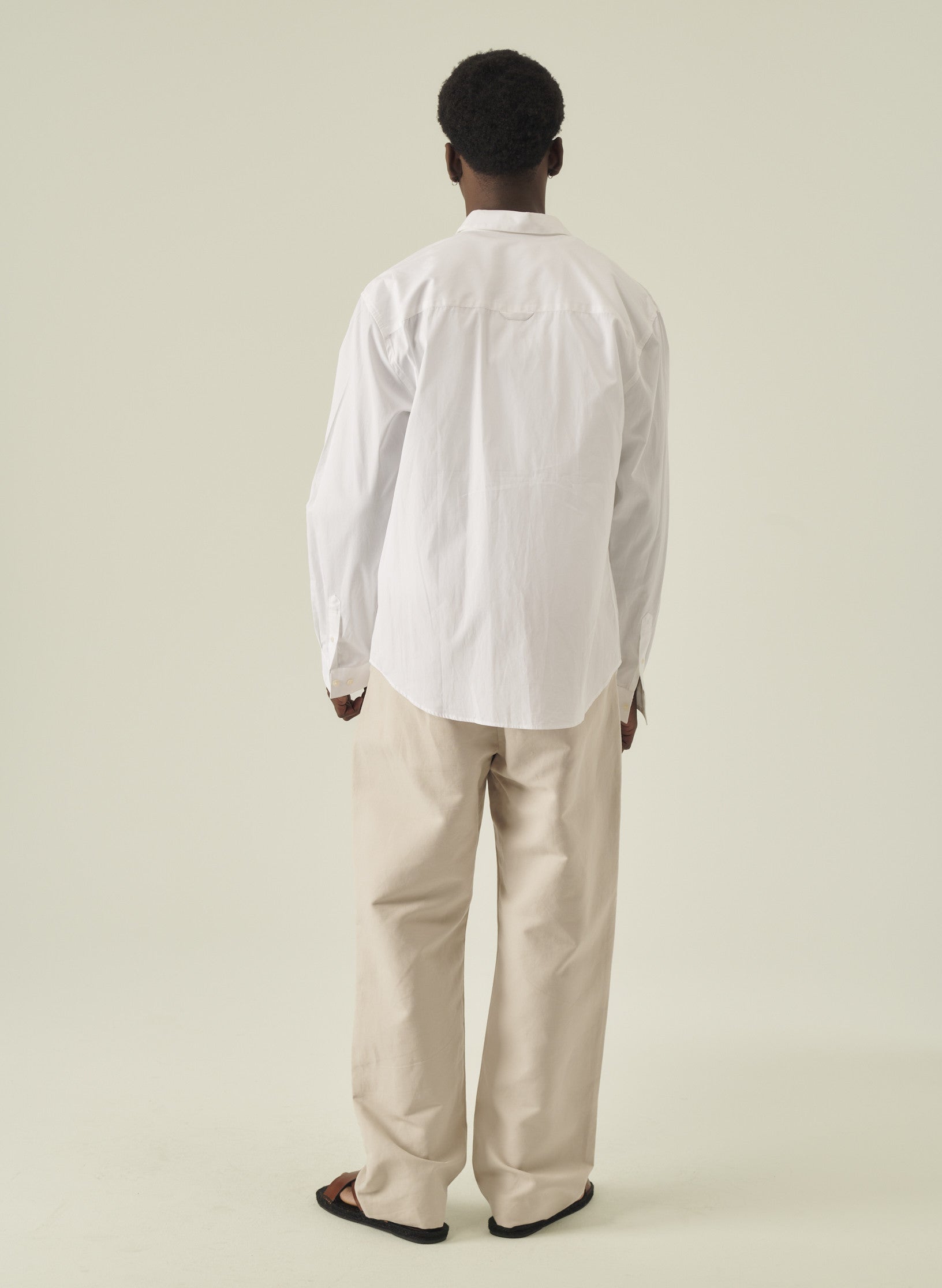 chemise loose unie femme homme coton blanche