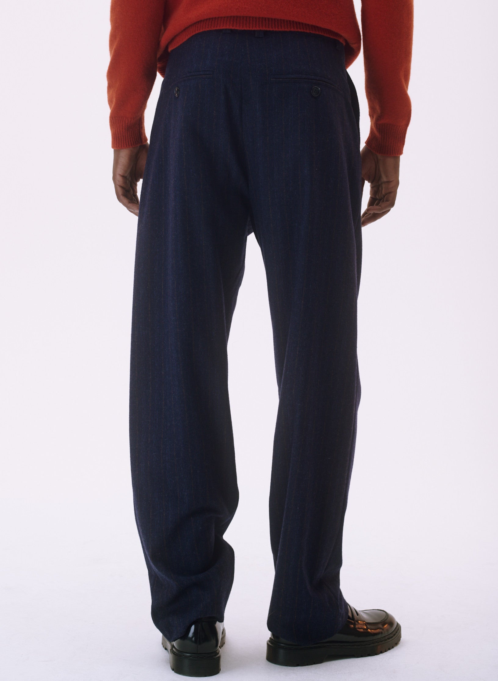 pantalon pince flanelle bleu homme femme unisexe