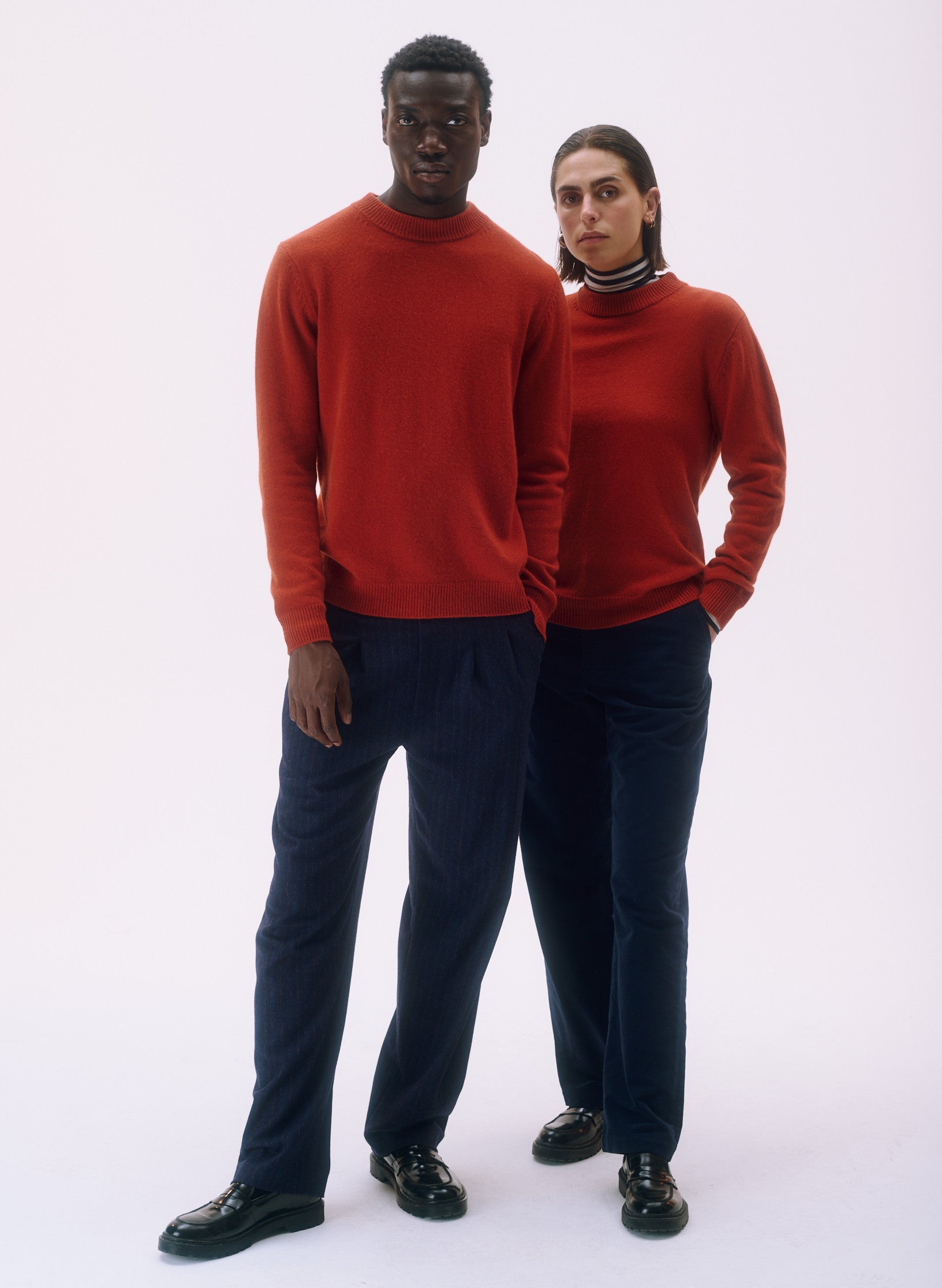 pantalon pince flanelle bleu homme femme unisexe