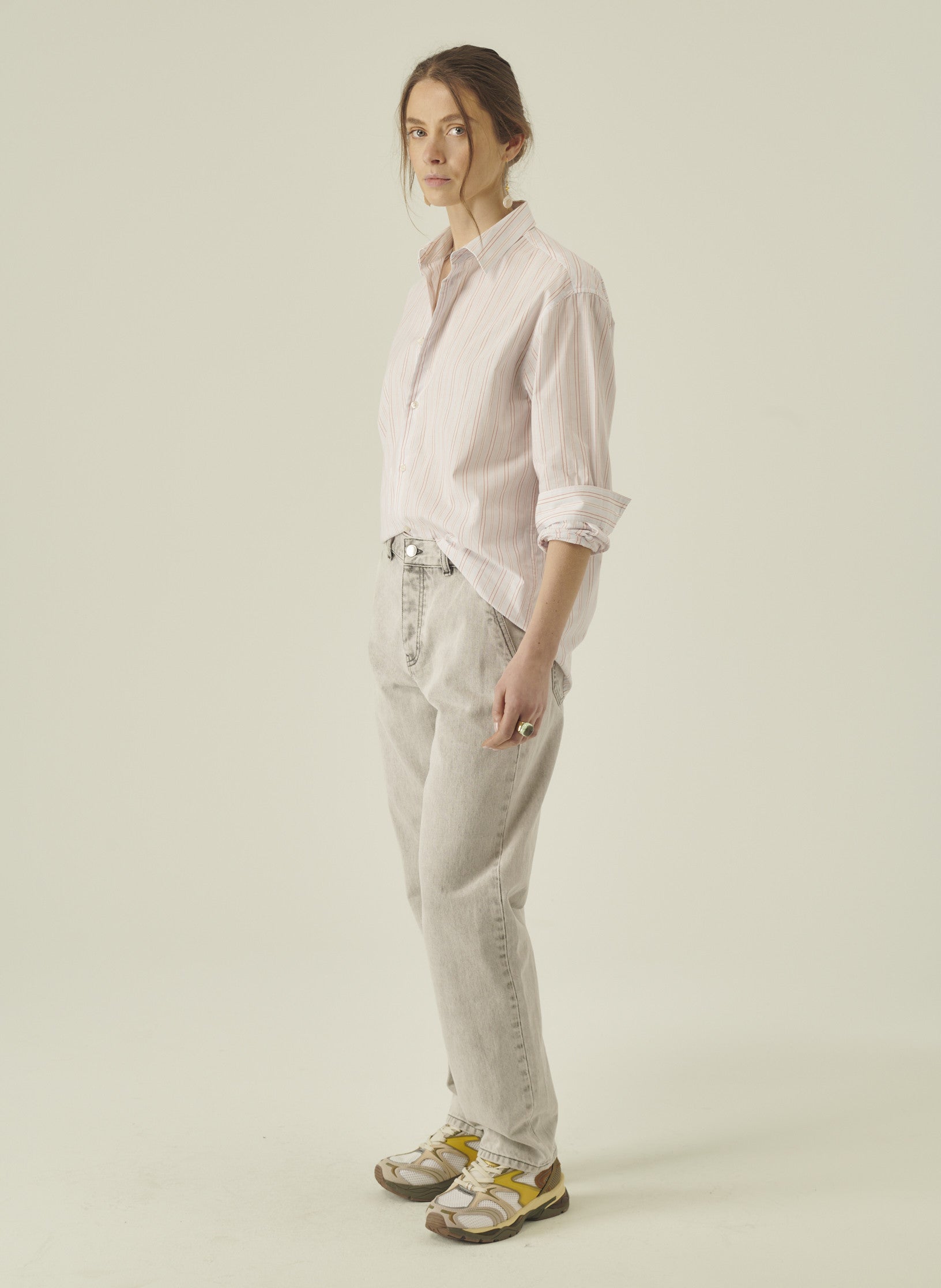 chemise loose multi rayures homme femme bleu rayee