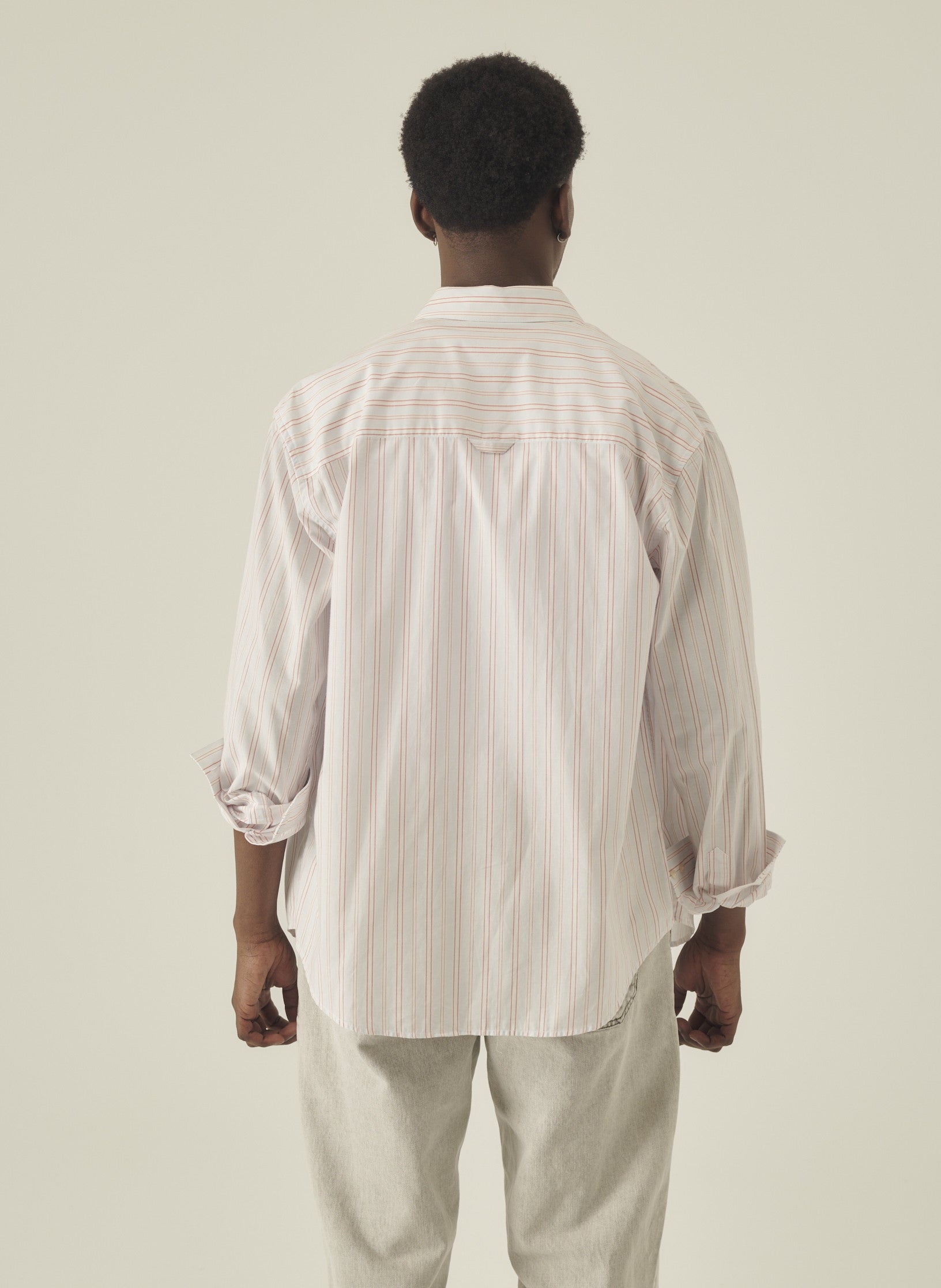 chemise loose multi rayures homme femme bleu rayee