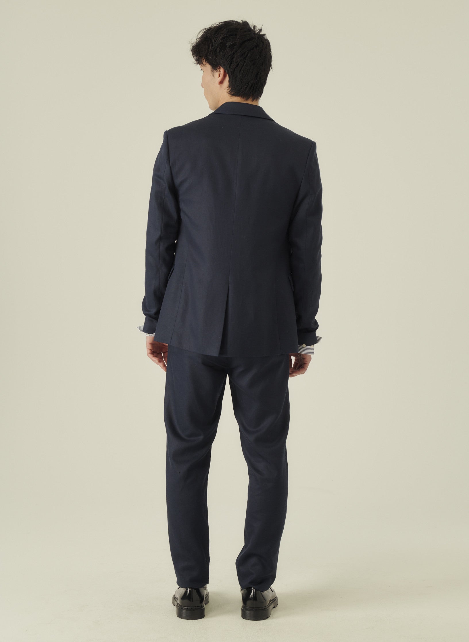 veste 2 boutons coton lyocell bleu homme