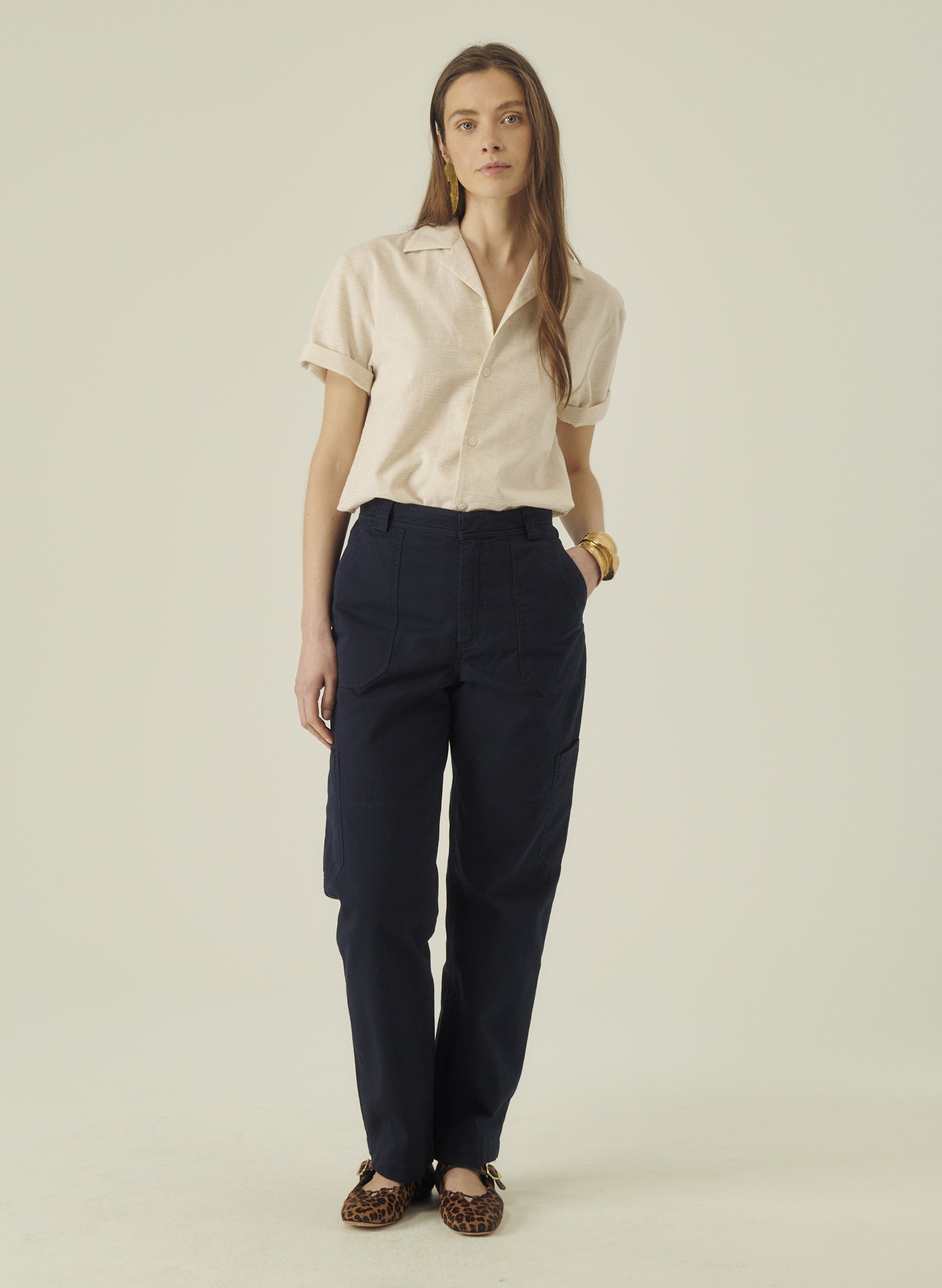 cargo pantalon loose bleu homme femme unisexe