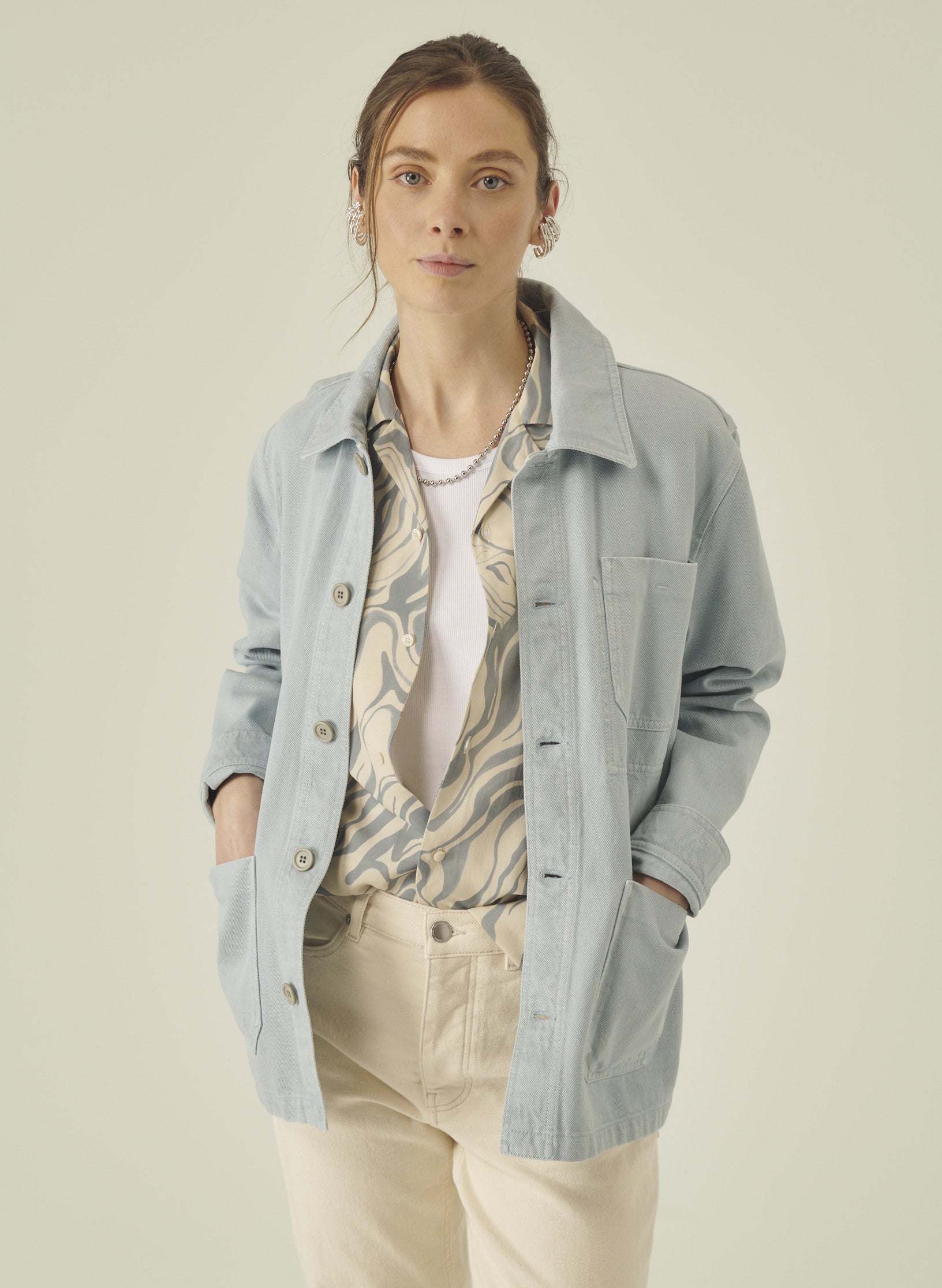 veste peintre bleu homme femme unisexe