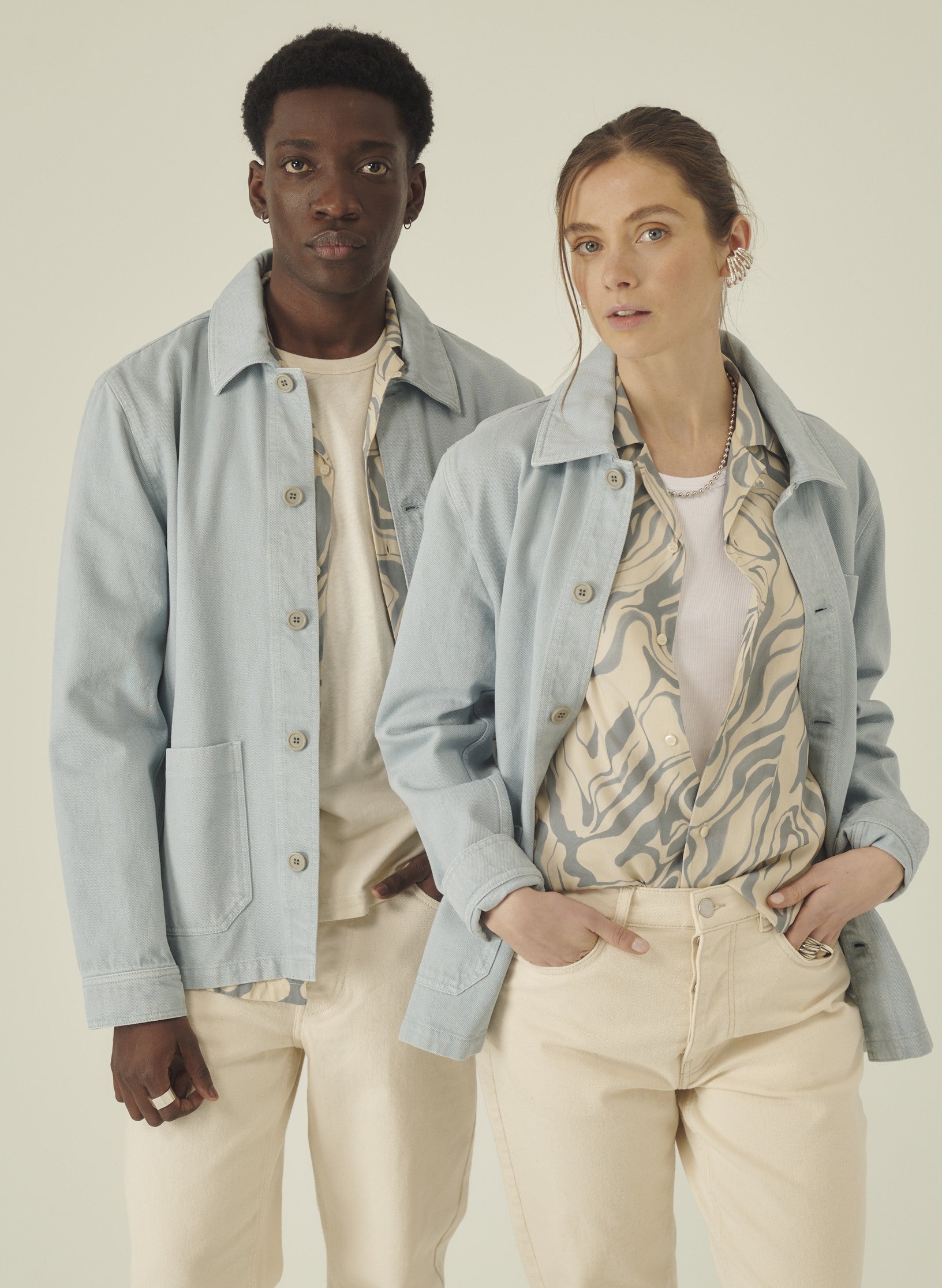 veste peintre bleu homme femme unisexe