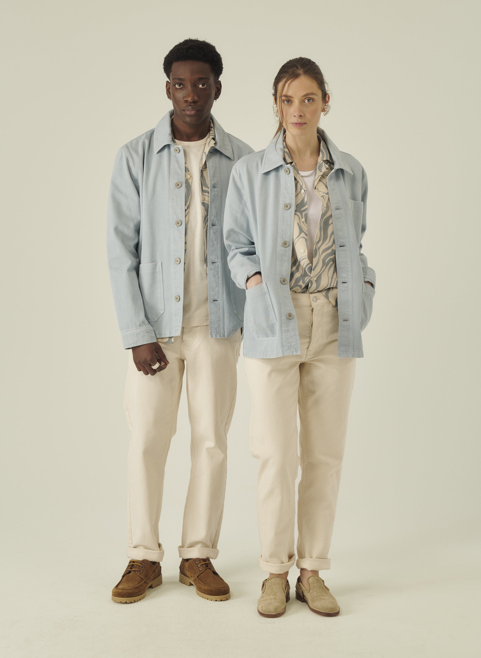 veste peintre bleu homme femme unisexe