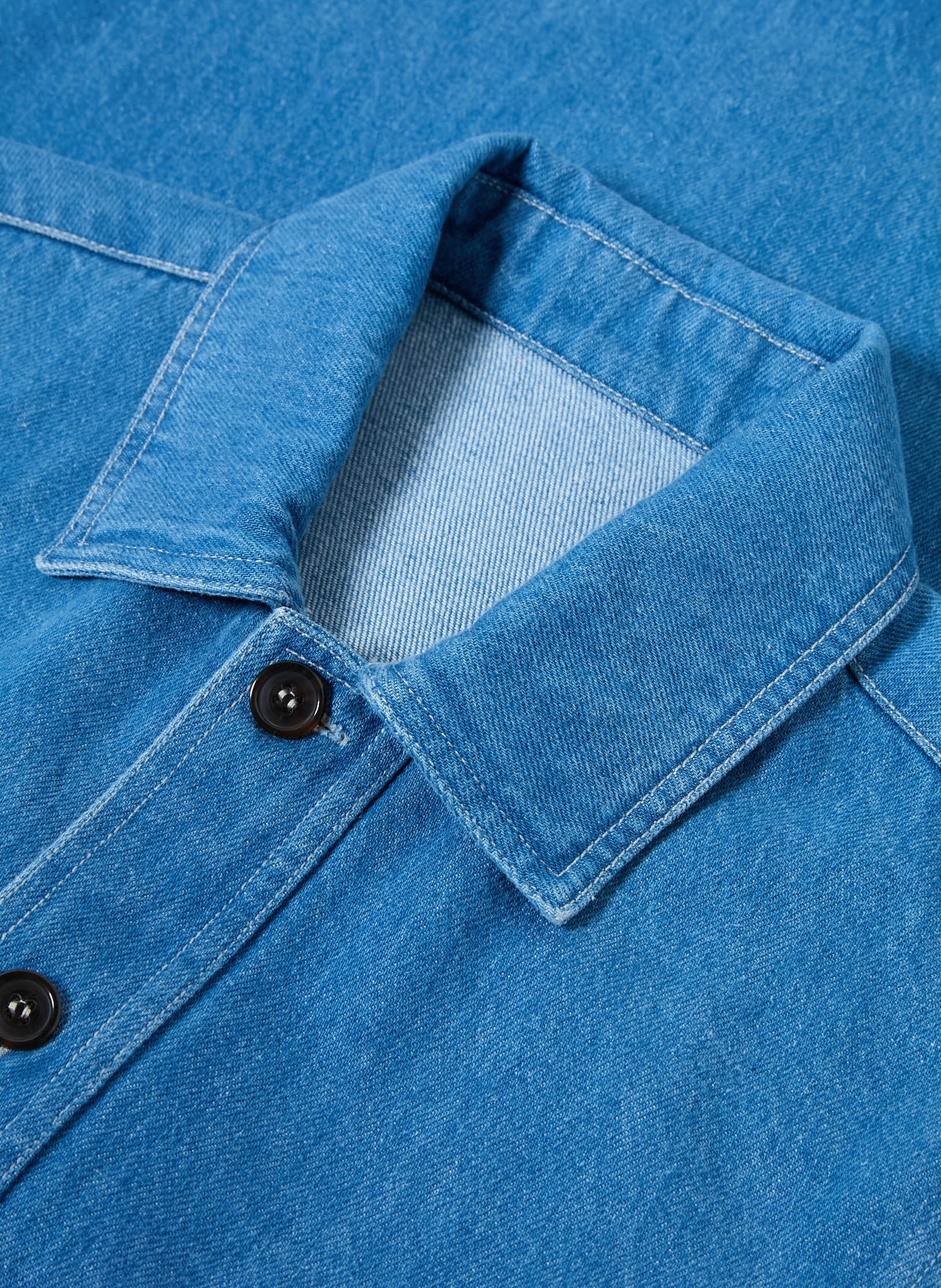 surchemise denim bleach delave homme femme unisexe oekotex