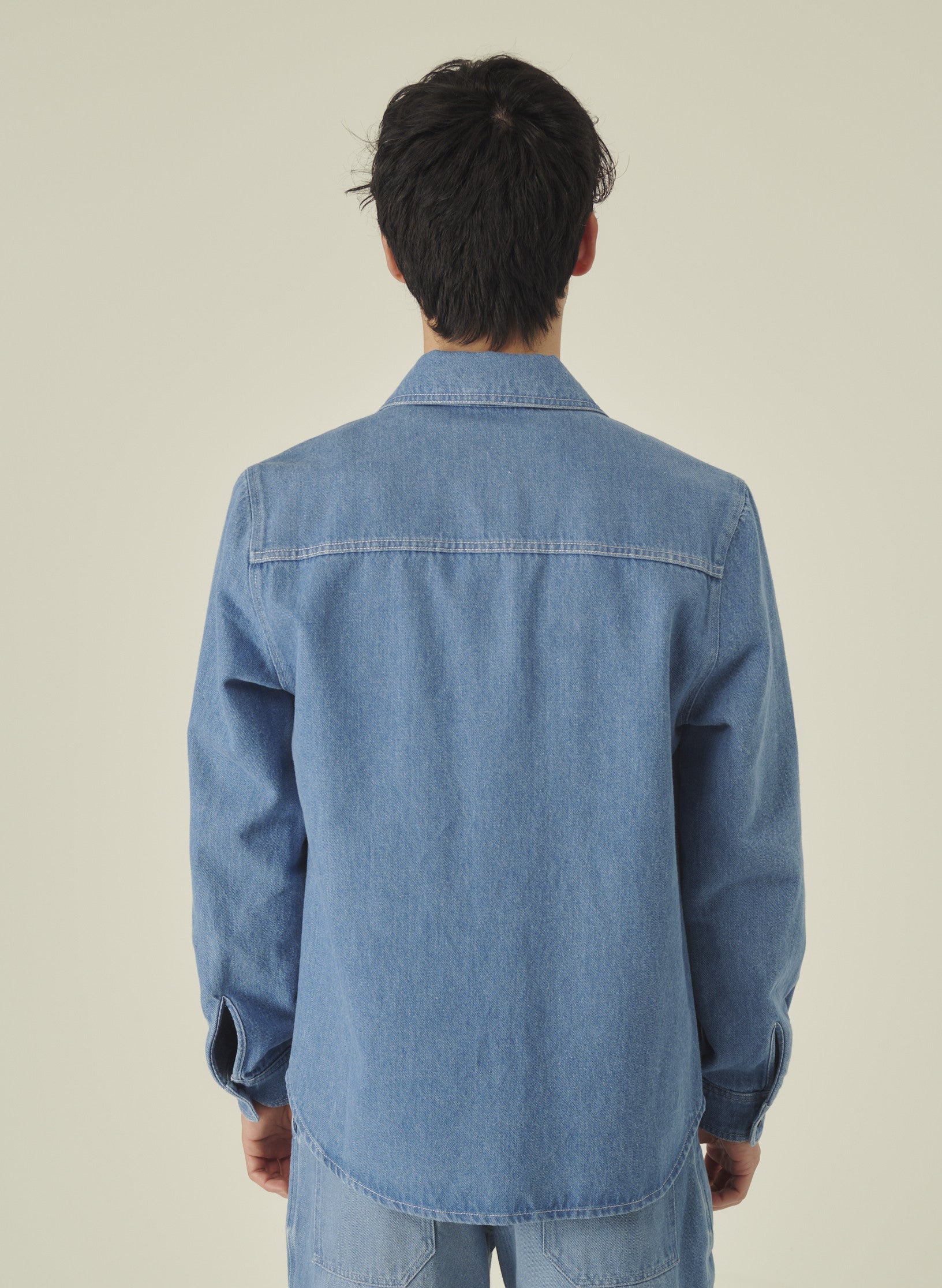 surchemise denim bleach delave homme femme unisexe oekotex