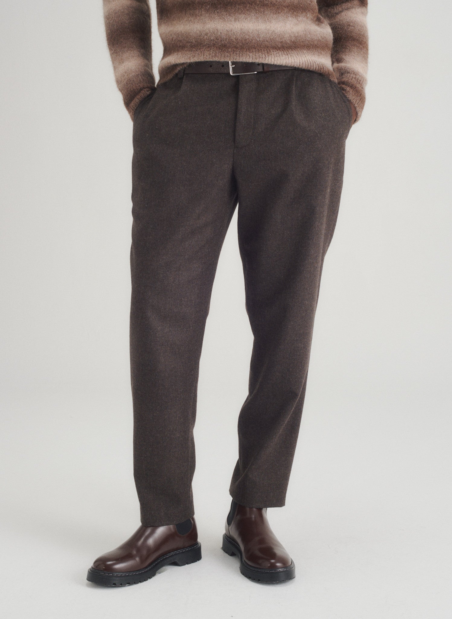 pantalon pince flanelle