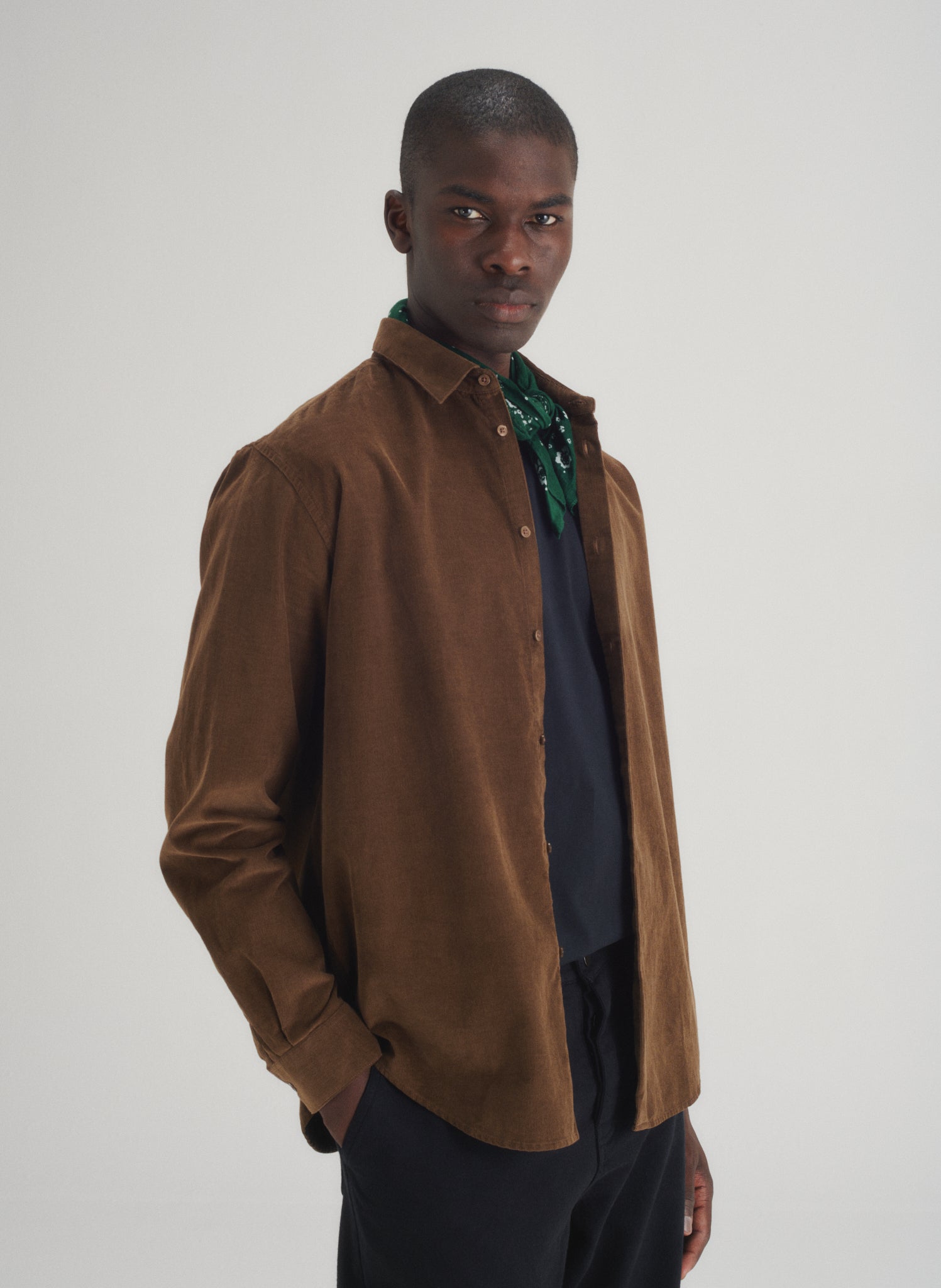 chemise loose velours