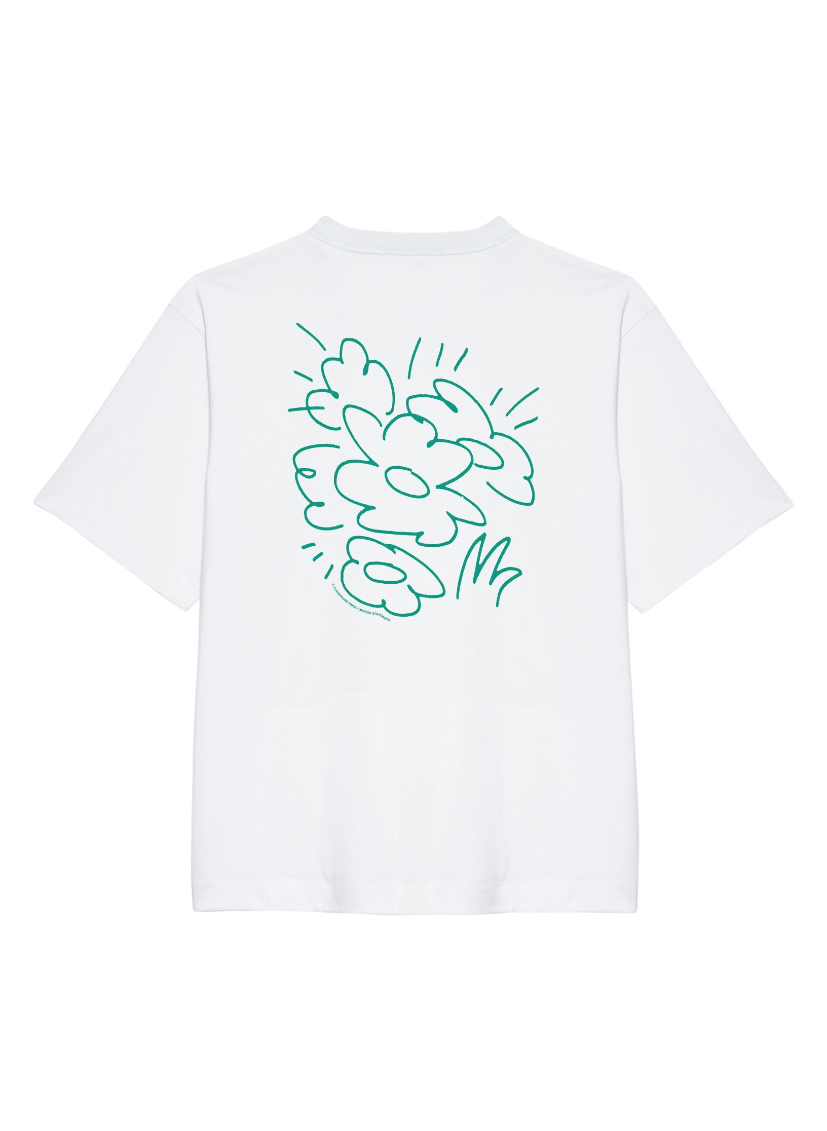 t shirt collaboration playground maison stanrds blanc print homme femme unisexe